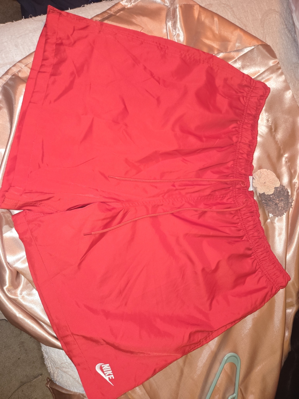 Nike Red Athletic Running Shorts with Logo